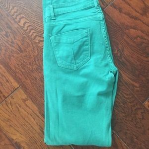 Zara green skinny jeans